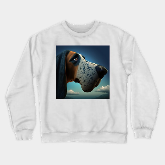 Dog close up profile of his long ears and long nose. Crewneck Sweatshirt by Liana Campbell